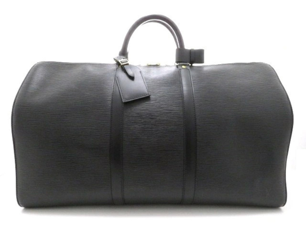 LOUIS VUITTON Keepall Boston Bag Epi Leather Noir Black